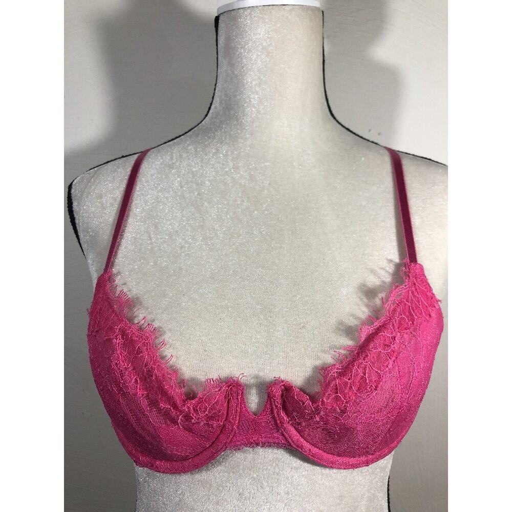Vintage VICTORIA SECRET 34B 34 B Balconet Bra Pink Very Sexy EUC VS - Picture 3 of 9